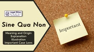 Sine Qua Non  Meaning  Origin  Explanation  Illustration  Important Case Laws [upl. by Naved86]