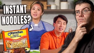 Pro Chef Reacts Uncle Roger LIKES Auntie Esther 11 Ramen Epicurious [upl. by Adnolat175]