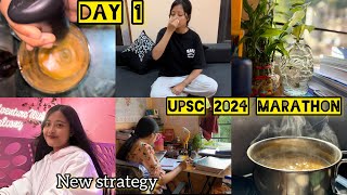 Day 1 of NEW BEGINNING ☀️for UPSC 2024 RESTART A productive day full of hardwork STUDY VLOG [upl. by Gnuoy]