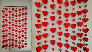 DIY  Wall Hanging Ideas  Paper Heart Wall Decorations  DIY Craft Ideas  Wall Decor Ideas [upl. by Htebasil]