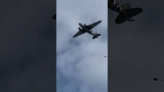 C47 DDay airborne parachute drop at airventure oshkosh airshow [upl. by Aiuqal]