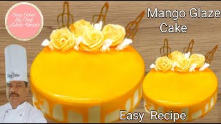 Mango Glaze Cake  Mango Gel Cake  Mango Drip Cake  Mango flavored Cake  How to make Mango Cake [upl. by Enaled]