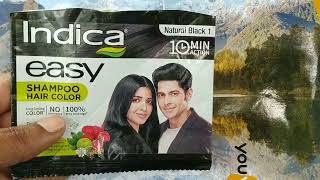 Indica easy hair color  Indica easy shampoo hair color review in hindi  Genuine review vlogs [upl. by Laerdna]