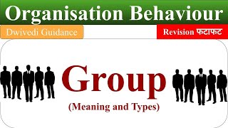 Group  Meaning and Definition Type of Group Group Behaviour Organisational Behaviour OB [upl. by Joslyn]