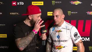 Damian Janikowski pokonuje Cezariusza Kęsika na KSW 84  Wywiad backstage [upl. by Jenette]