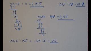 Division von Dezimalzahlen  Wie du Dezimalzahlen schriftlich dividieren kannst [upl. by Septima]