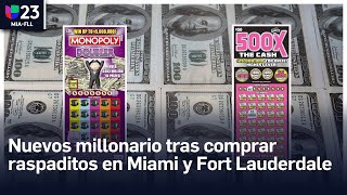 Nuevos millonario tras comprar raspaditos de la Lotería en Miami y Fort Lauderdale [upl. by Sharman]