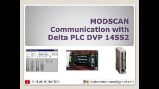 MODBUS communication between Delta PLC DVP 14SS2 amp MODSCAN by simautomation modbus communication [upl. by Evanne]