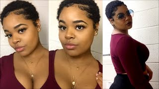 How I Style My Short Natural Hair  Moisturize and Define 4c Twa after The Big Chop [upl. by Anaiv]