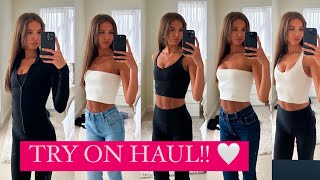 HUGE HOLLISTER TRYON HAUL Hollister amp Gilly Hicks TryOn Haul  Jeans Tops Flares Activewear… [upl. by Grimaud]