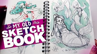 Mermaids Markers Messes  SKETCHBOOK FLIPTHROUGH  DrawingWiffWaffles  My Old Art [upl. by Lindahl730]