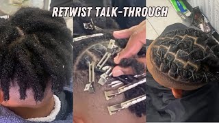 Retwist on Two Strand Twist Starter Locs  Technique  Styling [upl. by Ylrrad]