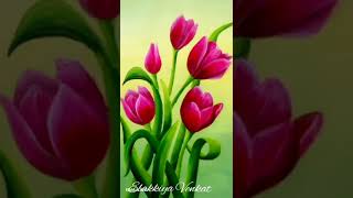 🌷How to Paint Tulip Flowers I Shorts I Acrylic Painting [upl. by Ednil]