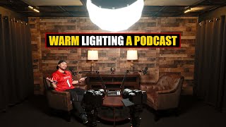 Lighting a Podcast  WellLit Warm Low Key Style  How To Light Interviews Tutorial [upl. by Aiepoissac]