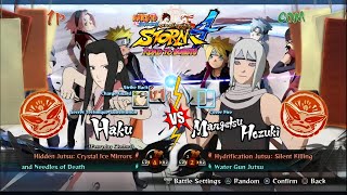 NSUNS4 MOD  Haku Pink Kimono No Head Band Tayuya Cee VS Hozuki Mangetsu [upl. by Annoek623]