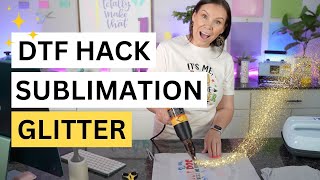 🤩 DTF Sublimation Hack With Glitter And A Heat Gun [upl. by Razec]