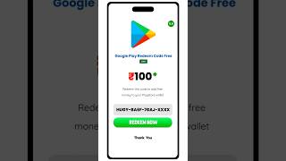 Free ₹10₹40₹80₹100 Google Play Redeem Code For Play Store  Free Redeem Code App 2024 shorts [upl. by Leena]