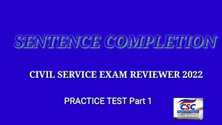 CIVIL SERVICE EXAM REVIEWER 2022  SENTENCE COMPLETION  EDUCATIONAL VIDEOS [upl. by Anayk]