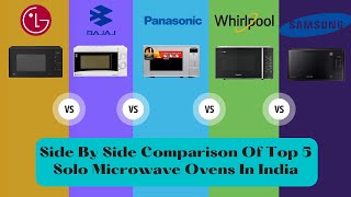 Side By Side Comparison Of Top 5 Solo Microwave Ovens In India [upl. by Irby]