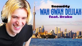 xQc Reacts to Wah Gwan Delilah  Drake AI Cover [upl. by Eidassac]