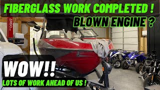 Rebuilding A WRECKED Axis T22  Malibu Wakesetter SURF BOAT From AUCTION Part 2 ENGINE DAMAGE [upl. by Karas]