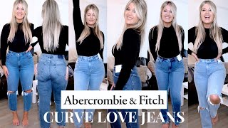 Abercrombie amp Fitch CURVE LOVE JEANS try on  How they fit a MIDSIZE body [upl. by Legnaleugim]