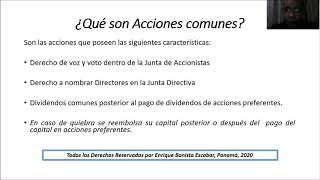 VÍDEO  CONCEPTO DE ACCIONES COMUNES Y PREFERENTES [upl. by Flin]