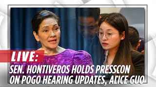 Senator Risa Hontiveros holds press conference on POGO hearing updates Alice Guo  ABSCBN News [upl. by Gredel]