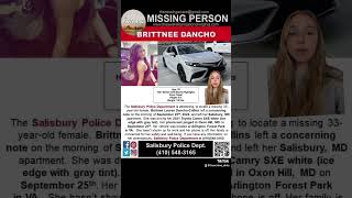 Brittnee Dancho is missing truecrime missingperson maryland [upl. by Dj]