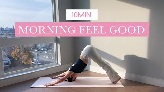 10MIN Morning ‘Feel Good’ Pilates  daily full body mobility amp flexibility  beginner friendly [upl. by Auqeenahs541]