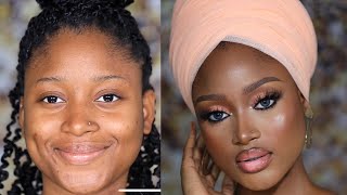 NIGERIAN NORTHERN BRIDAL MAKEUP TRANSFORMATION [upl. by Kirrad]