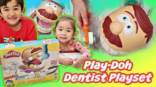 Mr PlayDoh Head Drilln Fill Doctor PlayDoh Dentist Playset Kids Pretend Play Toy Video for Kids [upl. by Arikahs]