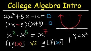 College Algebra Introduction Review  Basic Overview Study Guide Examples amp Practice Problems [upl. by Kaleena]