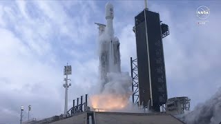 SpaceX Falcon Heavy launches NASA Psyche to weird metal asteroid nails landings [upl. by Ailegnave]