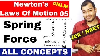 11 Chap 5  Laws Of Motion 05  Spring Force  Spring Numericals JEE mains NEET All concepts [upl. by Brendin321]