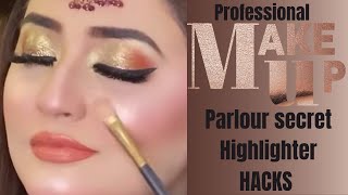 Highlighter HACKS l Parlour Secret Tips and Tricks 🔥 Glowing Makeup HACKSbeauty makeup [upl. by Eibbil714]