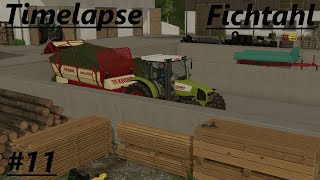 LS22 Timelapse Fichtahl 11 Gras fahren mit dem Claas Ares 640 [upl. by Donell]