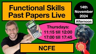 Part 2 NCFE Functionals Skills Maths Past Paper Live [upl. by Nednal586]