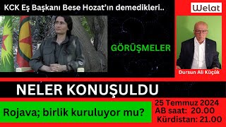 KCK Eş Başkanı Bese Hozatın demedikleri neler konuşulduRojava birlik kuruluyor mu [upl. by Hattie]