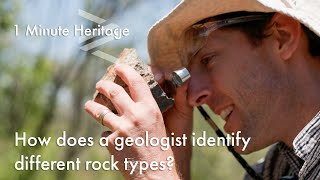 How does a geologist identify different rock types  1 Minute Heritage [upl. by Amlus]