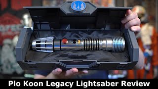 Star Wars Galaxys Edge Plo Koon Legacy Lightsaber Review [upl. by Kristoforo366]