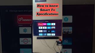 How to Know Smart Tv Specifications 🔥 shortsfeed smarttv androidtv trending ytshorts tv [upl. by Delmor]