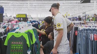 San Diego Padres help local kids with back to school shopping [upl. by Annahsat187]