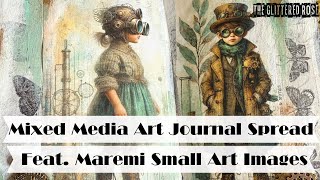 Maremi Small Art Industrial Mixed Media Art Journal Spread  Trust The Process [upl. by Leikeze]