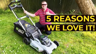 5 Reasons we LOVE our Ego Lawnmower LM2156SP Review [upl. by Sabine546]