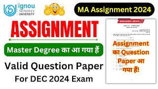 IGNOU MA Assignment 202324IGNOU Assignment Submit Last Date 2024Assignment Questions and Answers [upl. by Ayaladnot]