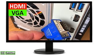 How to connect HDMI PC to a VGA Monitor using 1080P HDMI to VGA Converter [upl. by Bever]