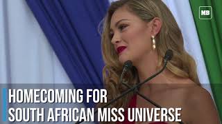 Homecoming for South African Miss Universe [upl. by Zap207]