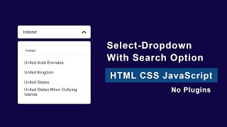 How to Create Custom Select Dropdown with Search option using Vanilla JavaScript and JSON data [upl. by Haela714]