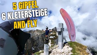 Gigantische Klettersteigrunde mit Gleitschirm  Hike Climb and Fly im Rofangebirge am Achensee [upl. by Traweek724]